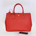 Prada Red Saffiano Leather Classic Handbag