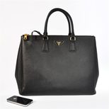 Prada Black Saffiano Leather Classic Large Handbag