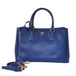 Prada Blue Saffiano Leather Classic 33CM Handbag