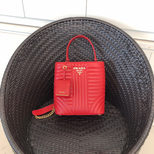 Prada original nappa leather medium panier bag 1BA212 red