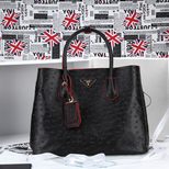 Prada Ostrich print leather handle bag