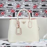 Prada Ostrich print leather handle bag