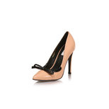 Prada Beige patent leather bow-tie pointed head pump