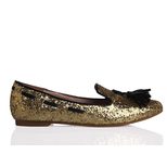 MIU MIU Gold Sequin loafer