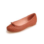 Bottega Veneta Coffee Leather Woven Flat