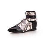 Alexander Wang Black Patent Leather with Snake Skin Leather Boot