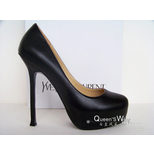 YSL Black Lambskin Leather Ultra High Platform Pump