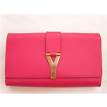 Yves Saint Laurent Pink Leather Clutch