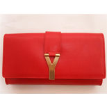 Yves Saint Laurent Red Leather Clutch