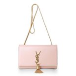 YSL Pink Leather Clutch with Metal Tassel