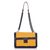 Yellow leather metal chain shoulder bag