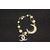 Rhinestone double C new moon pearls bracelet