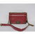 Red cow hide leather flap bag