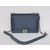 Dark blue lamb skin leather flap bag