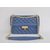 Blue lamb skin leather flap bag