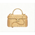 Vanity Case Braided Rattan & Gold-Tone Metal  Beige
