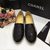 Chanel black patent leather with pearl effect espadrilles loafers