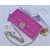 Quilting original leather metal chain clutch wallet