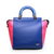 Blue & Pink leather handle bag