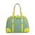 Green denim zipper tote