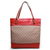 Gucci Red leather trim fabric tote