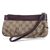 Gucci Beige GG Fabric withe Leather Trim Wristlet with Metal Heart Charm