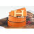 Gold Metal H Orange&Black croco Belt