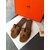 Hermes Epsom leather flats slippers