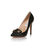 Black patent leather pointed head pump