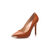 Orange leather pointed head pump