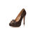 Monogram canvas platform pump