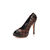 Damier ebene cavas peep toe platform pump