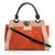 MIU MIU Orange Multi Color Suede Leather Large Turn  Lock Closure Handle Bag