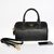 Black Saffiano Leather Column Handle Bag