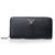 Prada Black Saffiano Leather Zipper Long Wallet