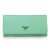 Prada Green Saffiano Leather Button Flap Closure Wallet