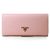 Prada Light Pink Saffiano Leather Button Flap Closure Wallet