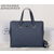 Dark blue saffiano leather briefcase