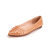 Beige Pattern Leather Rivets Pointed Flat