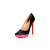 Christian Louboutin Black patent leather orange heels pink platform pump