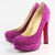 Purple Suede Leather Platform Pump