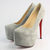 Gray Suede Leather Hidden Platform Pump