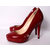 Claret Patent Leather Red Sole(platform) Pump