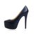 Black Lambskin Leather Ultra High Hidden Platform Pump