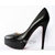 Christian Louboutin Black Lambskin Leather Red Sold Ultra High Platform Pump