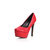 Quilting red Leather Platform Pump