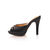 Black leather pump slipper