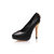 Black leather pump