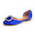 Roger Vivier Royal Blue Satin Diamond Square Logo Ballerina