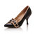 Black Patent Leather Buckle Strap Pump